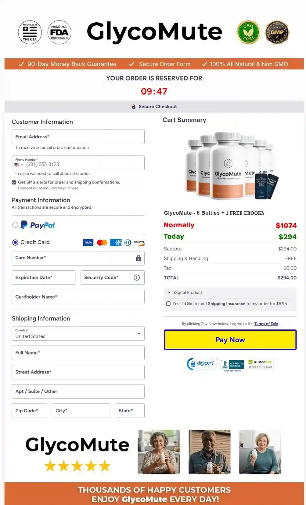 Glycomute Checkout Page